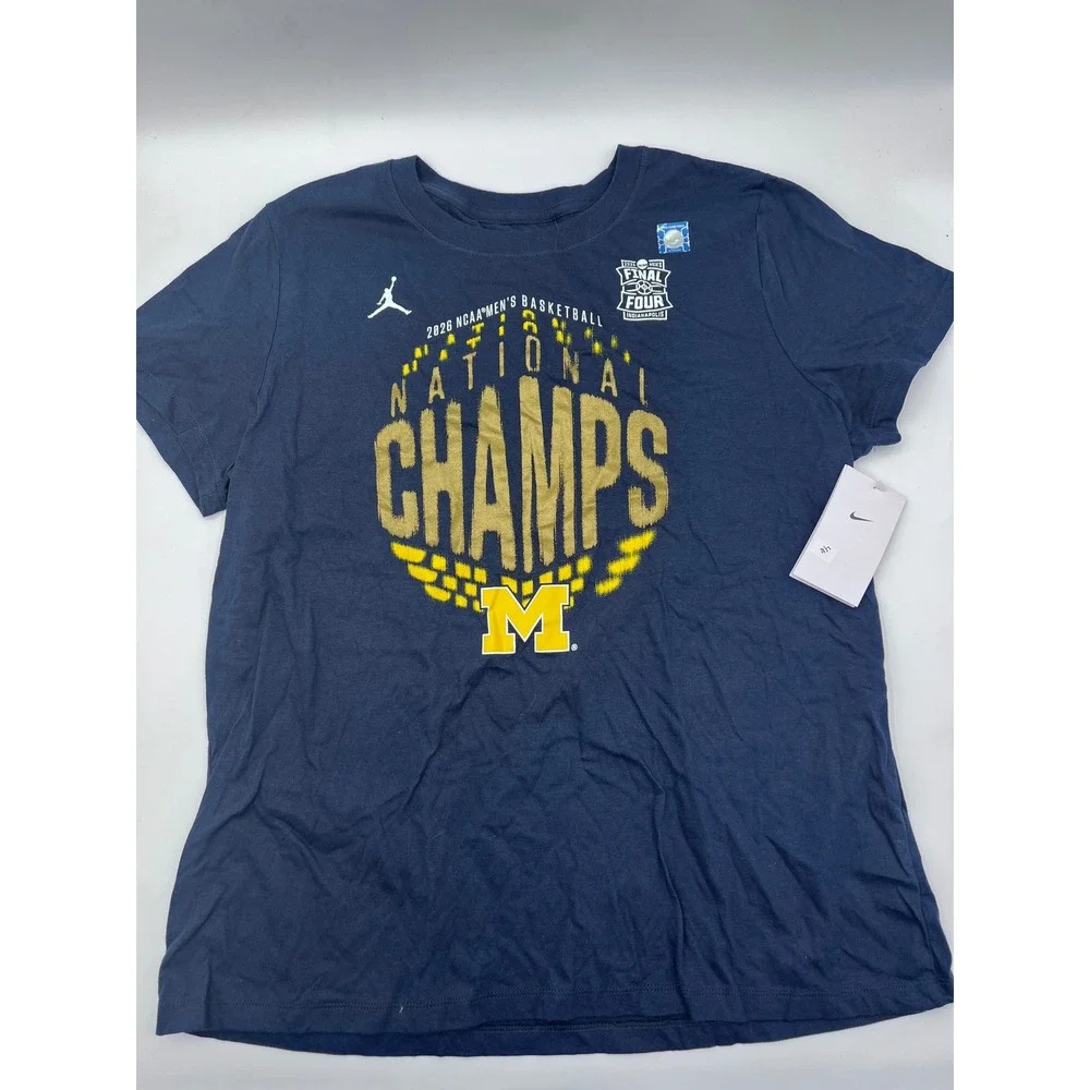 Nike Jordan Michigan Wolverines 2021 NCAA Final Four National Champs Tee Navy XL